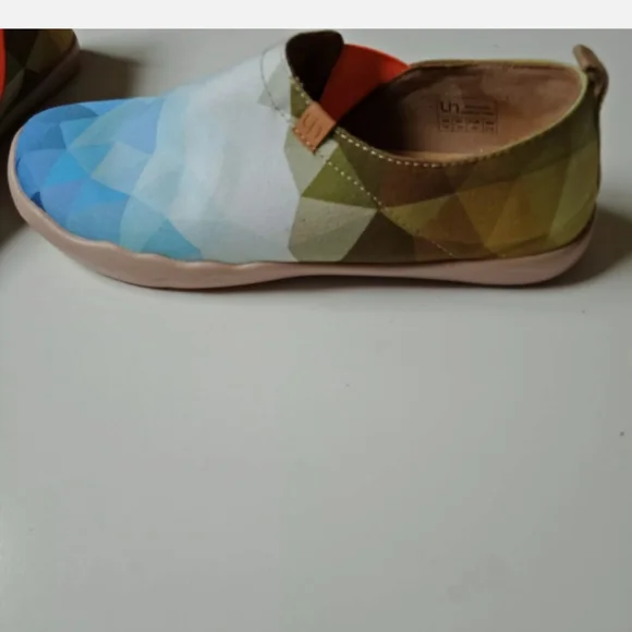 LIFE IS ART men's Colorful Abstract  Geometric Canvas shoes 45 (small fault) - Picture 10 of 12